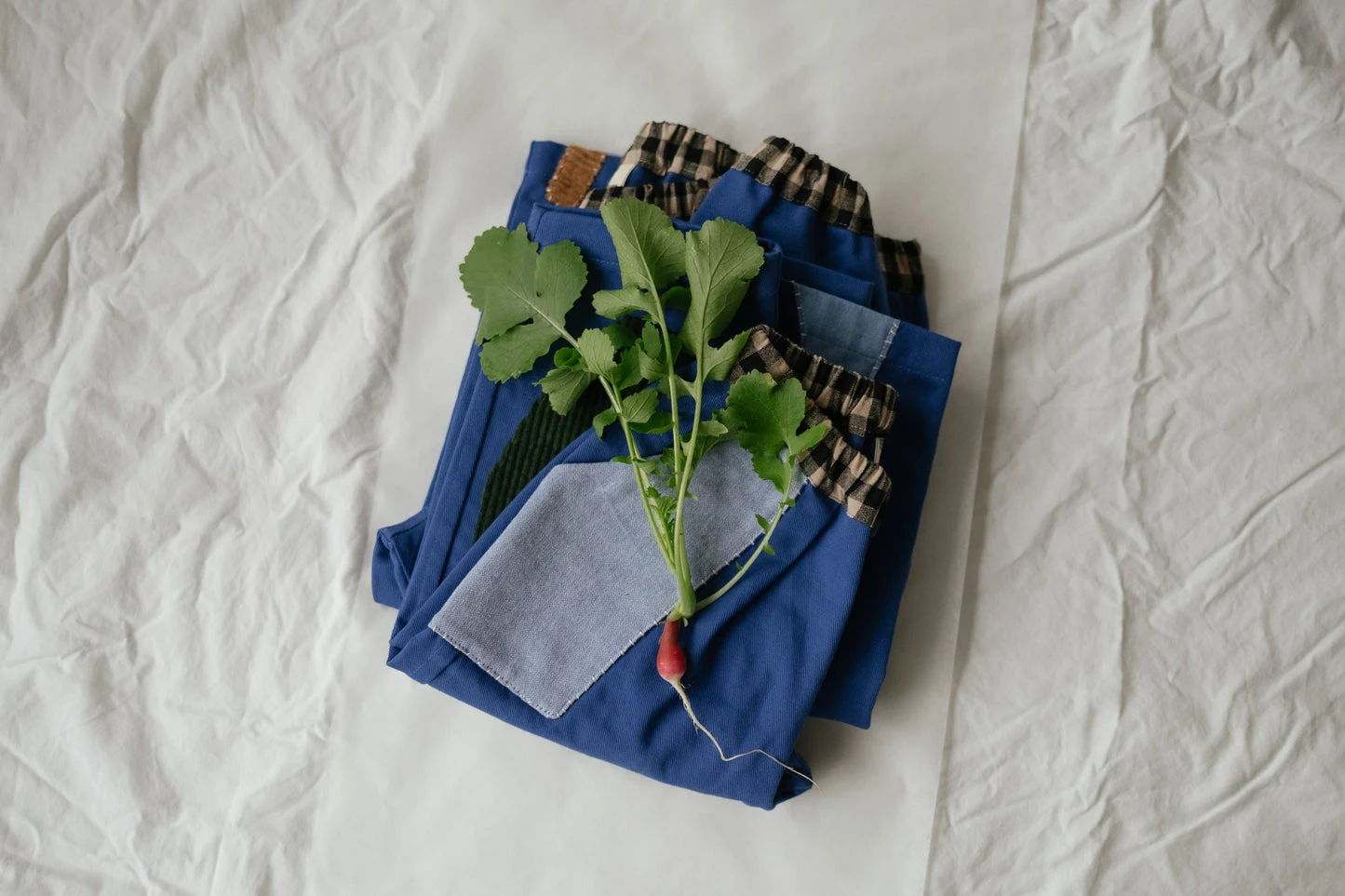 Workwear Blue Patchwork Pants
