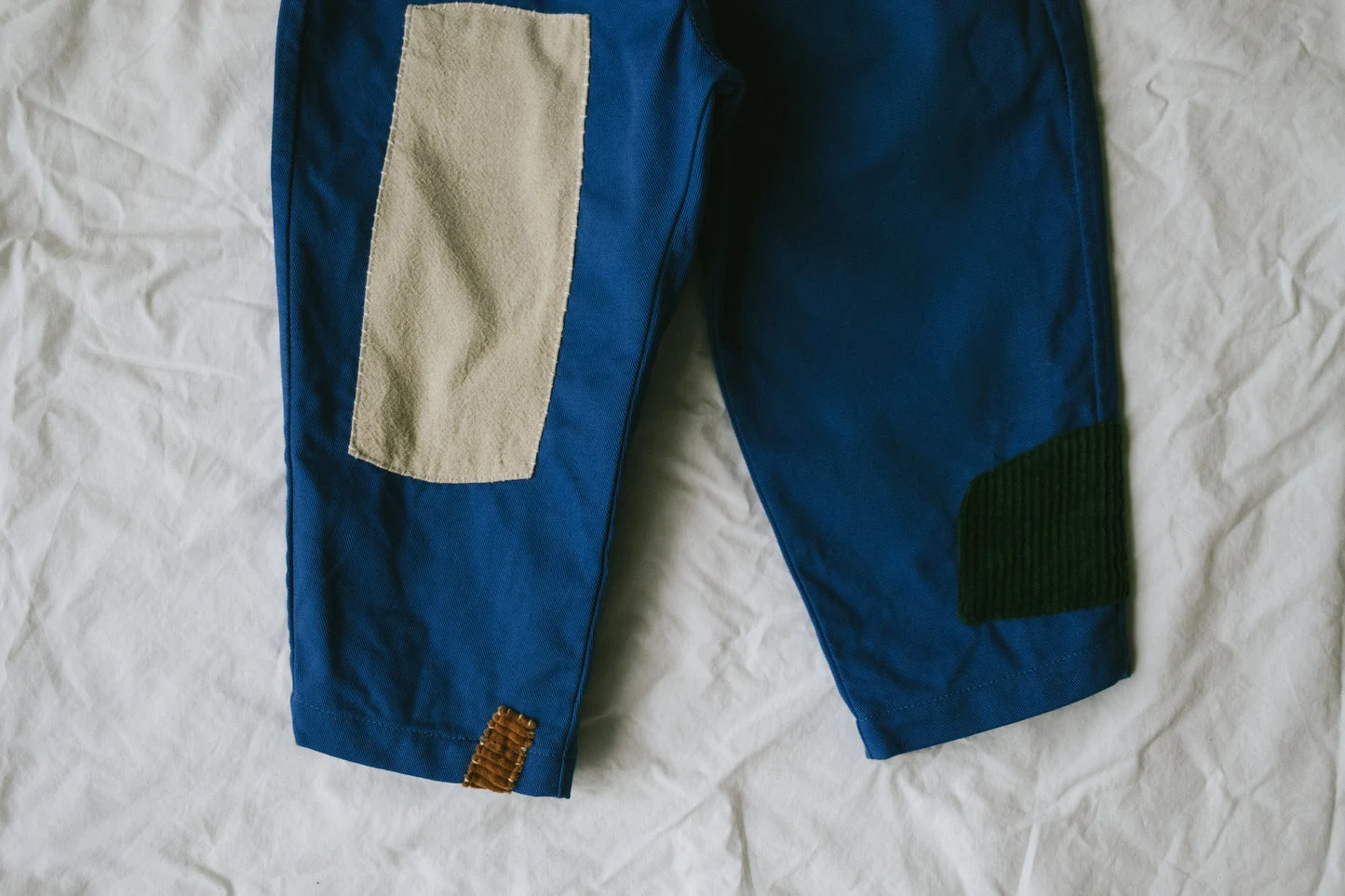 Workwear Blue Patchwork Pants