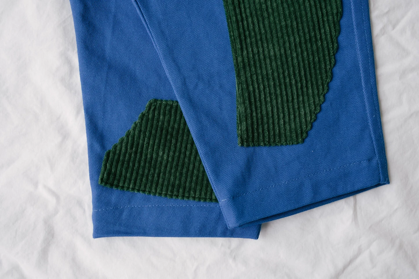 Workwear Blue Patchwork Pants