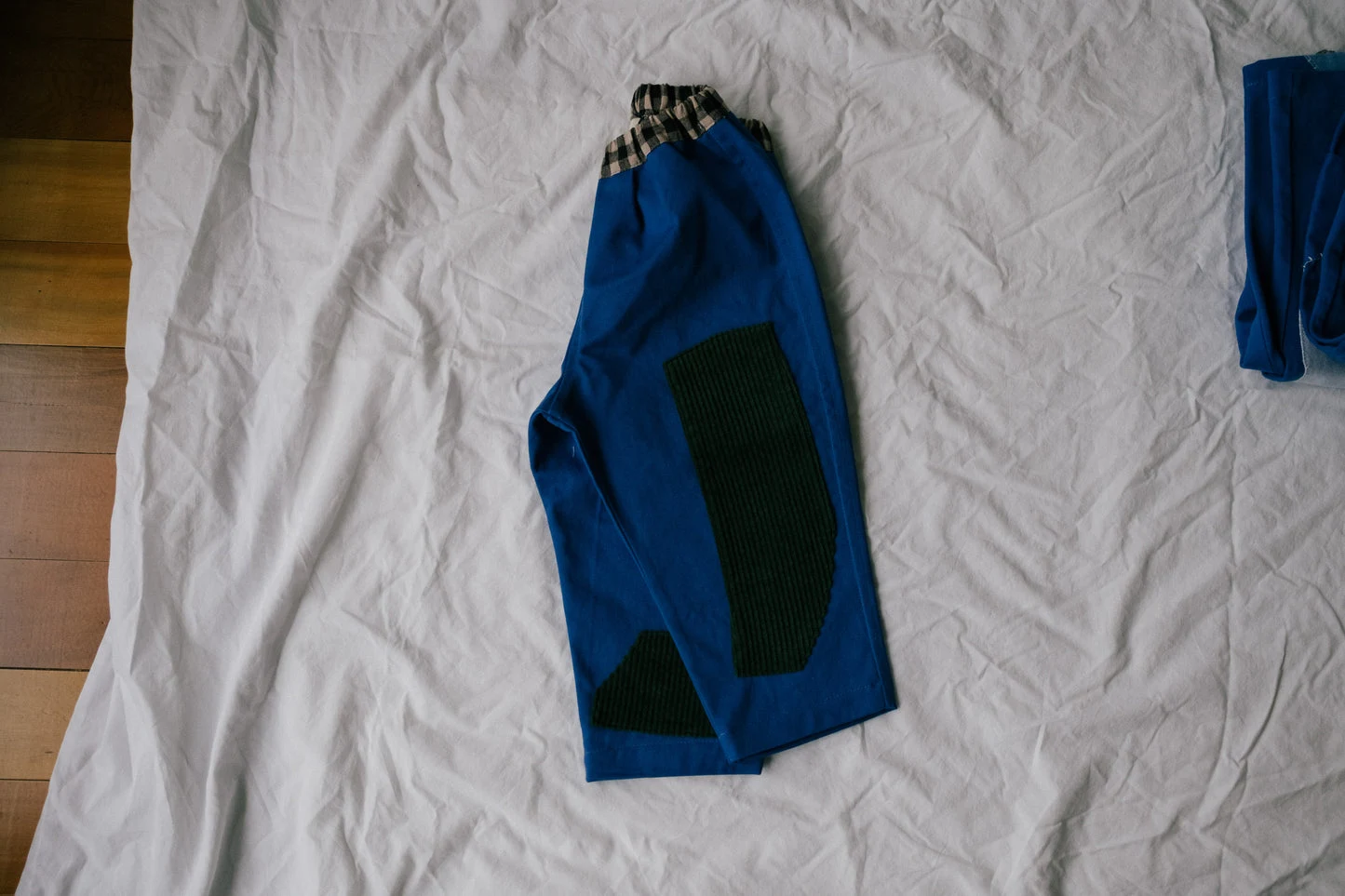 Workwear Blue Patchwork Pants