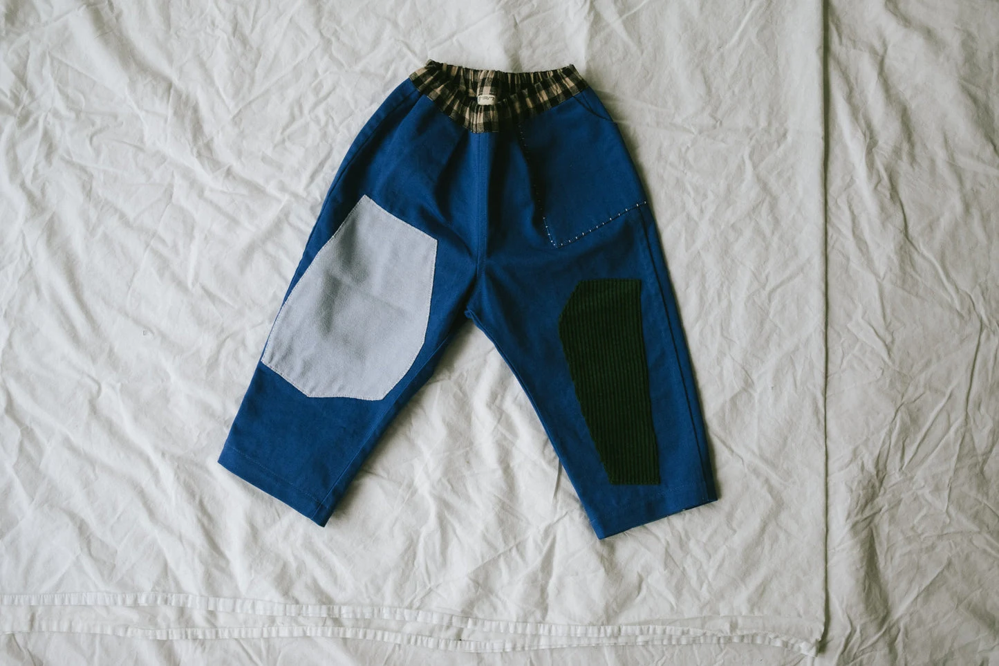 Workwear Blue Patchwork Pants