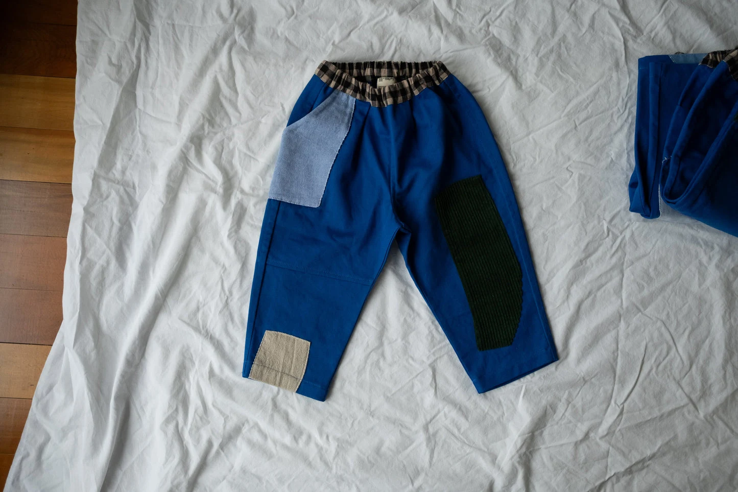 Workwear Blue Patchwork Pants