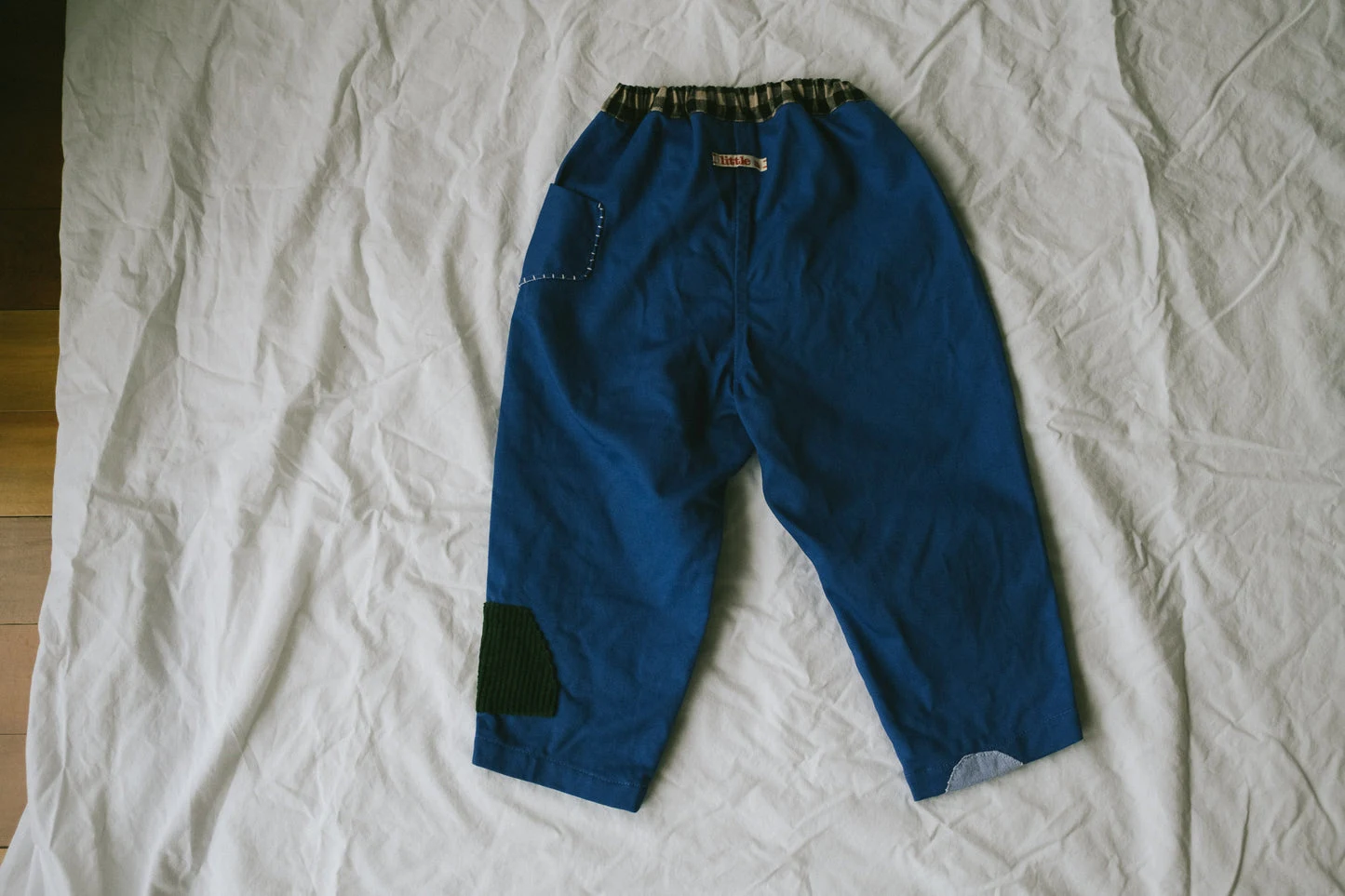 Workwear Blue Patchwork Pants